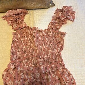 Mine flutter sleeve smocked dress